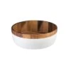 Bowl Wood Round White Base 300x100mm