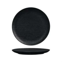 Luzerne Linen Black Coupe Plate 180mm