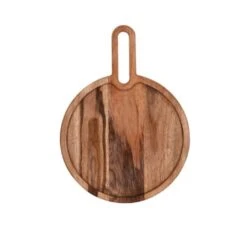 Acacia Paddle Board Round W/Handle 280x205mm Serve