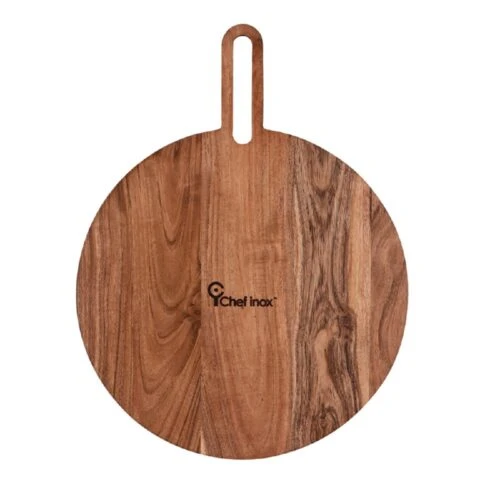 Acacia Paddle Board Round W/Handle 445x350mm Serve 3 Acacia Paddle Board Round W/Handle 445x350mm Serve