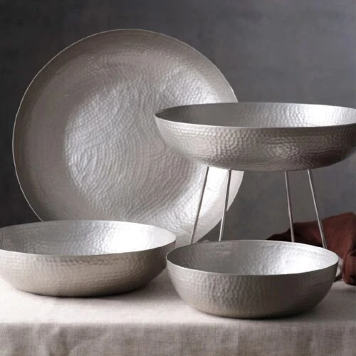 Round Serving Bowl Hammered 8000ml Satin 3 Round Serving Bowl Hammered 8000ml Satin - Image 2
